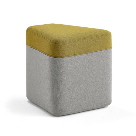 Polsterhocker POINT, hellgrau/gelb