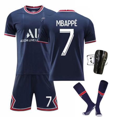 21-22 Pariisin kotipaita nro 30 Messi nro 7 Mbappe nro 10 Neymar jalkapallopaita urheiluasu Paris home number 7 with socks 2XL#