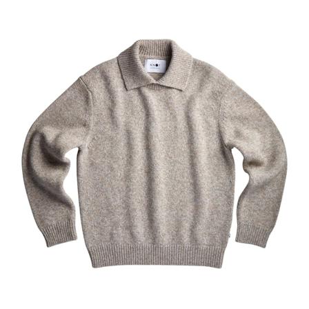 Nn07, Round-neck Knitwear Beige, Heren, Maat:S