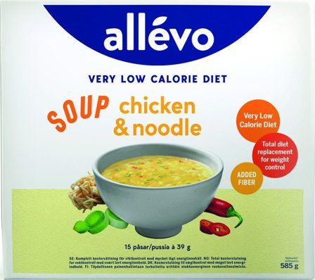 Allevo VLCD Soup kylling og nudler 15x39 g