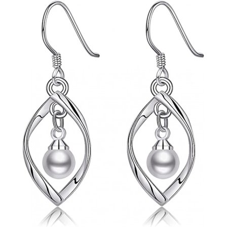 Dubbel öronkrok enkel mode twist pärlörhänge