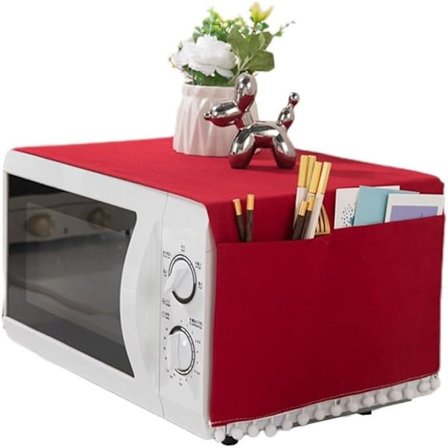 Mikrobølgeovnsdæksel Mikrobølgeovn Støvdæksel Mikrobølgeovnsbeskyttelse Mikrobølgeovnstilbehør Dekorativt Køkkenmaskinedæksel (Dybrød