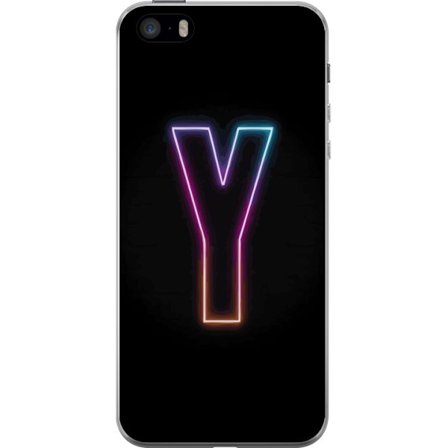 Kompatibelt Mobildeksel til Apple Apple iPhone 5s Minimalistisk neonbokstav Y i fargeskiftende lys mot svart bakgrunn