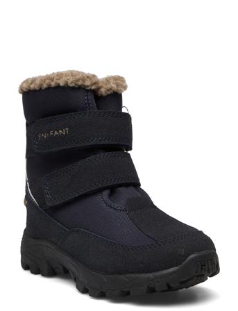 Boots Velcro Tex Vinterstøvletter Med Borrelås Marineblå En Fant*Betinget Tilbud