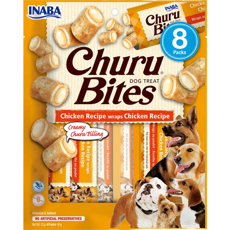 Churu - Dog Bites Chicken Wraps 12 g x 8-pack - Hund - Hundegodbiter & tyggebein - Belønningsgodbiter for hund - ZOO.no