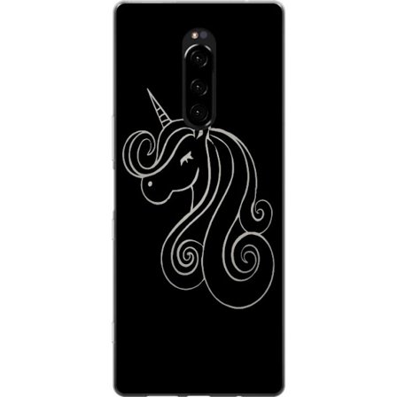 Kompatibel Mobilcover til Sony Xperia 1 Enhjørning i minimalistisk linjetegning