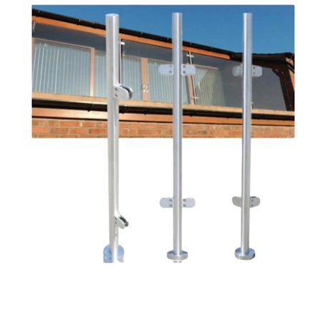 Glasräcke Stolpe, Hållbar Rostfritt Stål, Stabil Design, Mångsidig för Inomhus-/Utomhusbruk