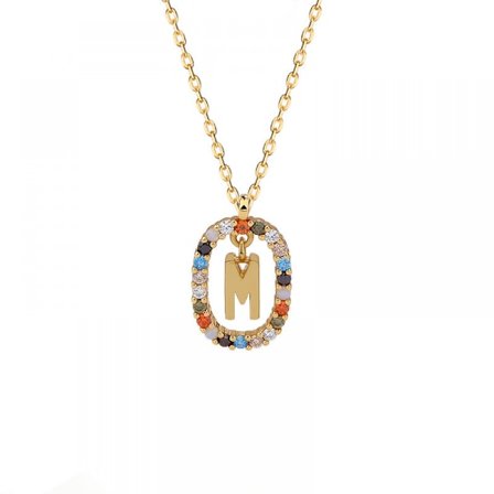 Halsband för kvinnor, flickor guldpläterat bokstavshalsband med bokstav M smyckesgåva fru årsdag födelsedag