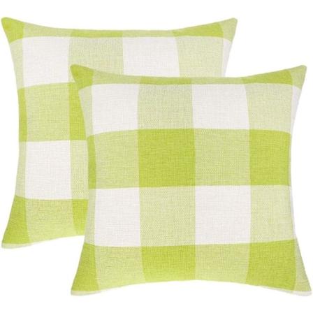 2 stk. Farmhouse Buffalo Check Plaid pudebetræk Cushio