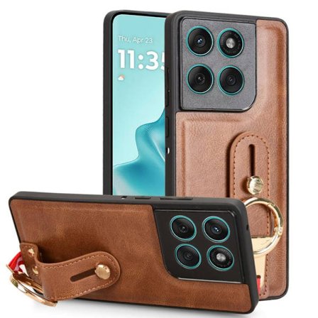 Motorola Edge 60 Fusion Skal i Läder med Handledsrem