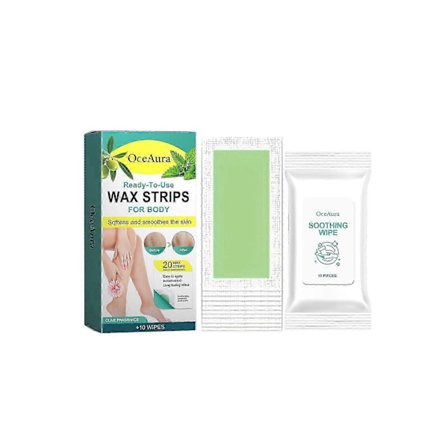Vaxremsor för kroppen - Skonsam hårborttagning för ben, armar och armhålor - Inga mörka fläckar, återfuktande formula