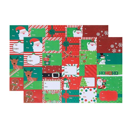 12 ark jul klistermärken jul handgjorda presenttaggar förpackningsetiketter etiketter etiketter DIY klistermärken (12 ark, som bilden visar)