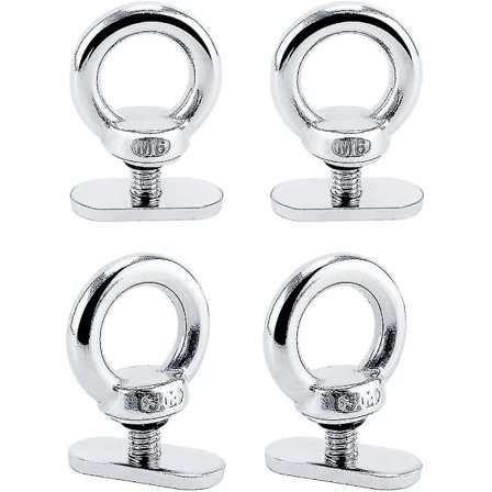 Sporgskinnebeslag med Øje til Fastgørelse, Holder Bungee-Snore eller Reb Op til 0,6" - 4 stk.