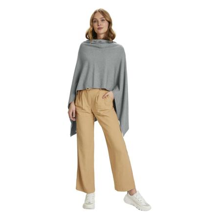 Saint Tropez U2556,MiraSZ Poncho grå, Dam Polotröjor, Dam, Storlek: ONE SIZE