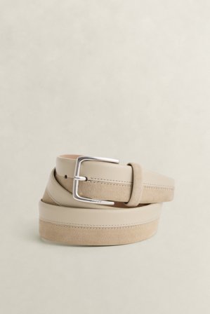 GANT Herren Gürtel aus Glatt- und Veloursleder (105/42) Beige