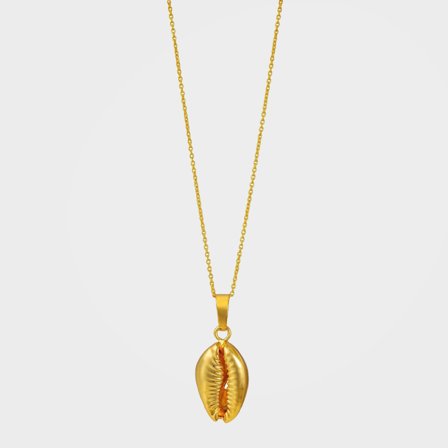 Handmade Gold or Silver Shell Pendant Necklace by Lunar James, 20" inch