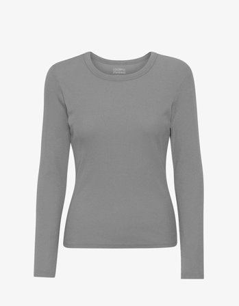 Women Organic Rib LS T-Shirt - Storm Grey - S