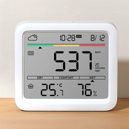 SwitchBot CO2-måler med temperatur- og fugtighedsindikator