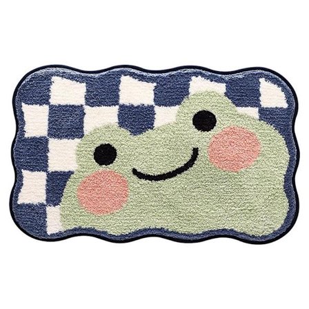 Teppet for baderom, mykt og absorberende, med tegneseriemotiv, for toalett og dør