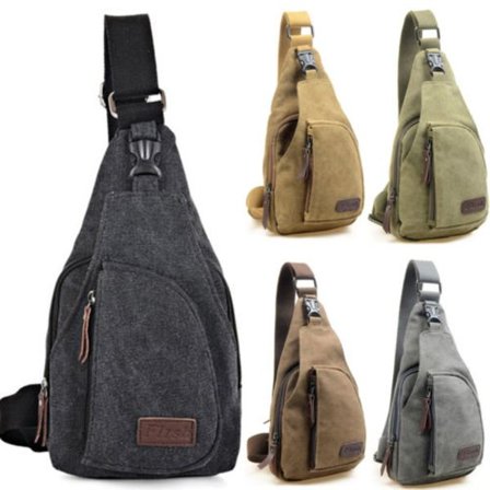 Dam Canvas Bröstväska Mode Stöldskydd Handväska Skola Resa