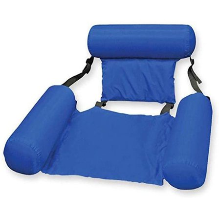 Badestol, Oppustelig Vandhængekøje, Foldbar Pool Float Lounge Stol Sæde med Ryglæn, Badestol Seng Drifter Pool Strand Float til Voksne -FD4-