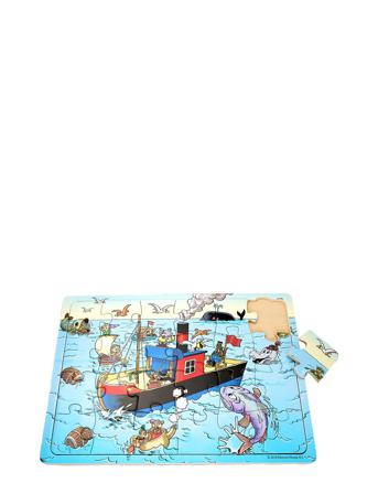 Rasmus Klump - Træpuslespil Mary Toys Puzzles And Games Puzzles Wooden Puzzles Multi/patterned Rasmus Klump