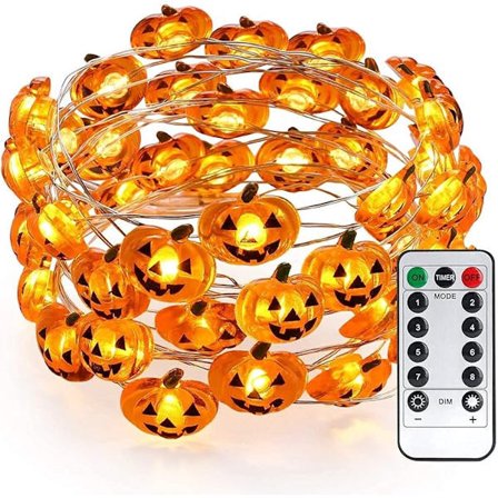 Halloween lyslenke - LED lyslenke - 30 LED-lys - dekorativ lyslenke - batteridrevet - vanntett - gresskarlys - Halloween