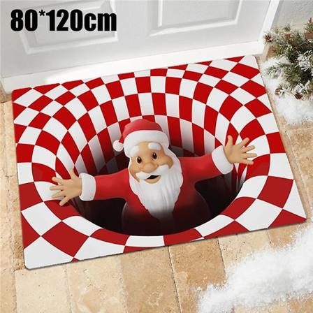 Julemanden The Grinch-tema Anti-slip illusion Gulvmåtte Tæppe Soveværelse Xmas Tæppe Dørmåtte Hjemmepynt style 2 60x90cm