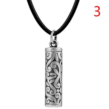 Vintage Tang Gräs Tattoo Gau Box Halsband Män Kvinnor Holly Hänge Kan Öppnas