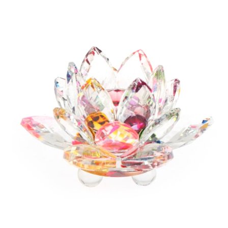 60 mm kvartskrystall Lotus Flower Crafts Glass Fengshui Ornament