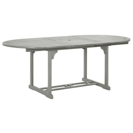 Vidaxl Trädgårdsbord Grå 200x100x75 Cm Massivt Akaciaträ Grå