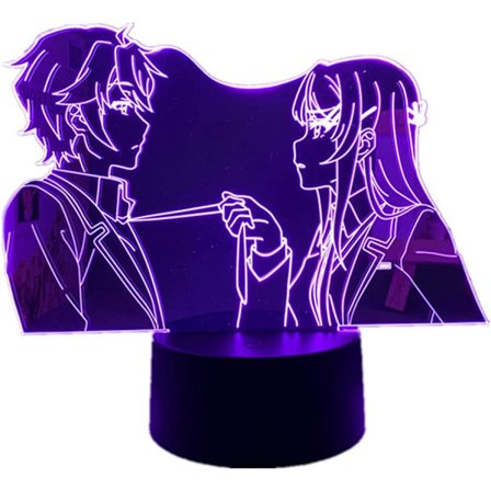 Sakurajima Mai og Azusagawa Sakuta Anime 3D LED Nattlys