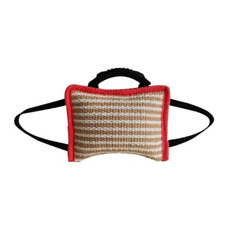 Träningsbitkudde i linne med 3 hållbara handtag, T