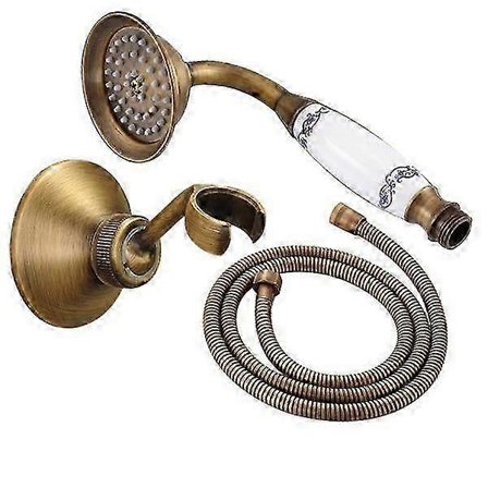 Antik messing keramik telefon håndholdt brusehoved & 1,5 m slange vandbesparende håndholdt sprøjte brusesæt Nhh116 Style B
