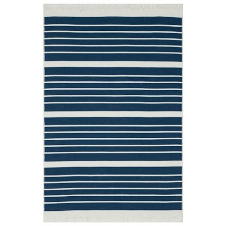 vidaXL Matta marinblå 160x230 cm bomull