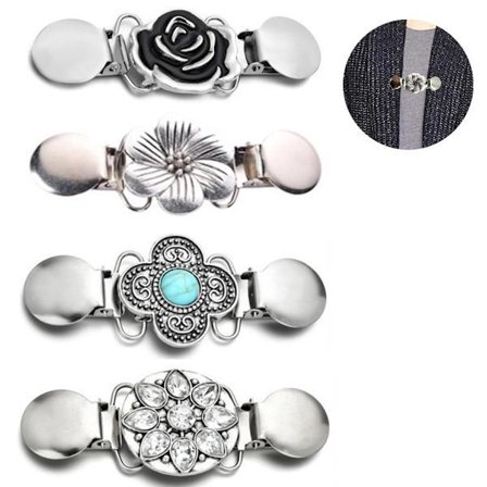 4 st vintage tröja sjal clips Retro kofta krage clips