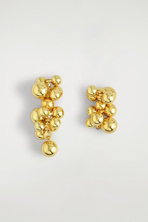 COS Women's Mismatched Clustered Earrings in Gold