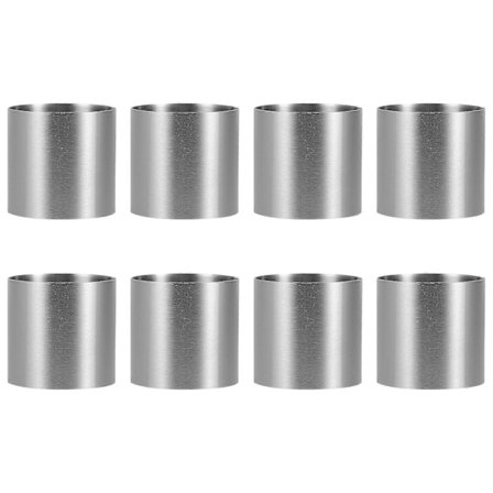 Hemoton 8 stk. Rustfrit Stål Mousse Ringe Runde Biscuit Cutter Kageform Køkken Bagekonditori Værktøj (FMY)