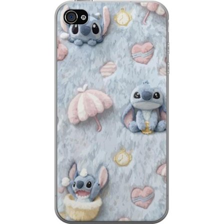 Yhteensopiva Puhelinkuori Apple iPhone 4 Pisto kuvioita sydämillä, sateenvarjoilla ja pastellin värisellä pehmeällä taustalla