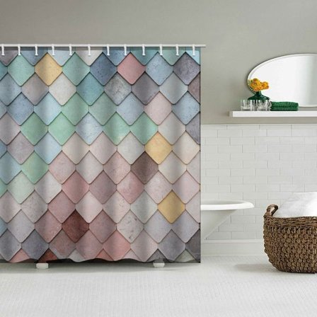 SÄLLSYNT "gradient" pärl anti-mögel duschdraperi anti-bakteriell, tvättbar och vattentät i vinyl 180x180cm