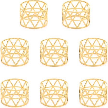 Pieces Ihåliga Servettringar, Metall Servettring, Metall Legering, Passar till Jul, Bröllop, Bankett, Middag, Borddekoration, Fest (Guld)