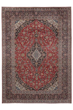 Hand Knotted Keshan Rug 292X403 Persian Wool Brown/Dark Red Large