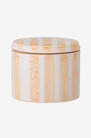 Bloomingville - Cathe Burk med lock, Gul, Stengods - Gul - Prydnadssaker - Från Homeroom