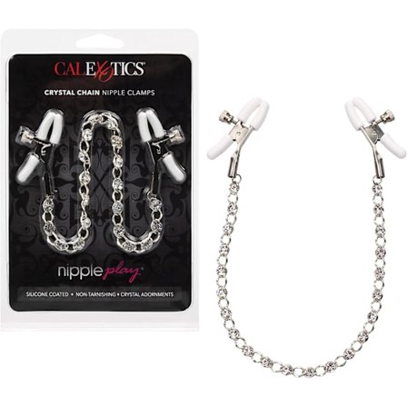 Nippel Lek Krystallkjede Nippelklemmer med Justerbar Spenning Hvit Hvit
