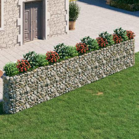 Vidaxl Planteringsgabion Galvaniserat Järn 540x50x100 Cm Silver