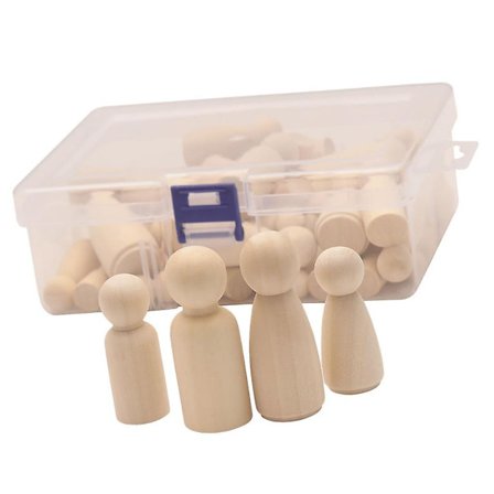 50 Mini Trefigurer i Tre for Barn DIY Graffiti Trefigur Håndverk Leke