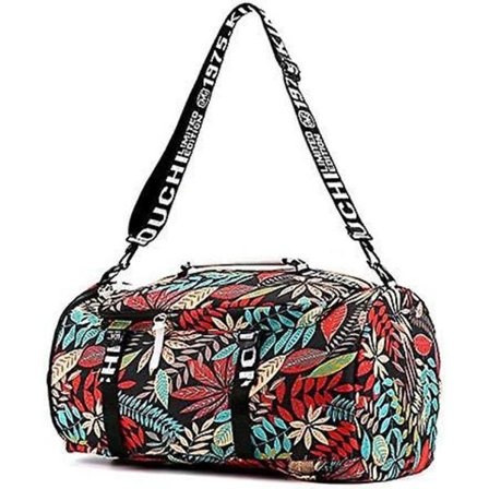 Ny, lämplig Gym Duffel Bag Kvinnor Övernattning Medium Lättvikt Hopvikbar Weekender Resväska Sport Atletisk Vattentät Ryggsäck Blommönster