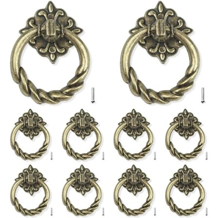 10 stk. Dørhåndtag Dør Skuffe Knaphåndtag Træk Håndtag Bronze Cab