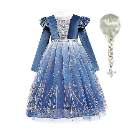 Frozen Winter Elsa Prinsessa Mekko Lapsi Tyttö Lumikuninga Vestido Cosplay Vaatteet Elza Halloween Joulupuku