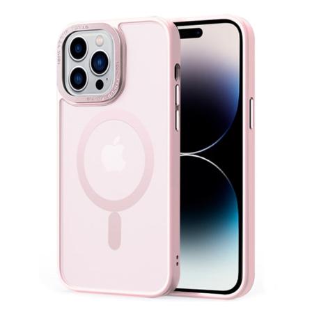 Magneettinen MagSafe-kuori iPhone 14 Prolle, matta pinkki